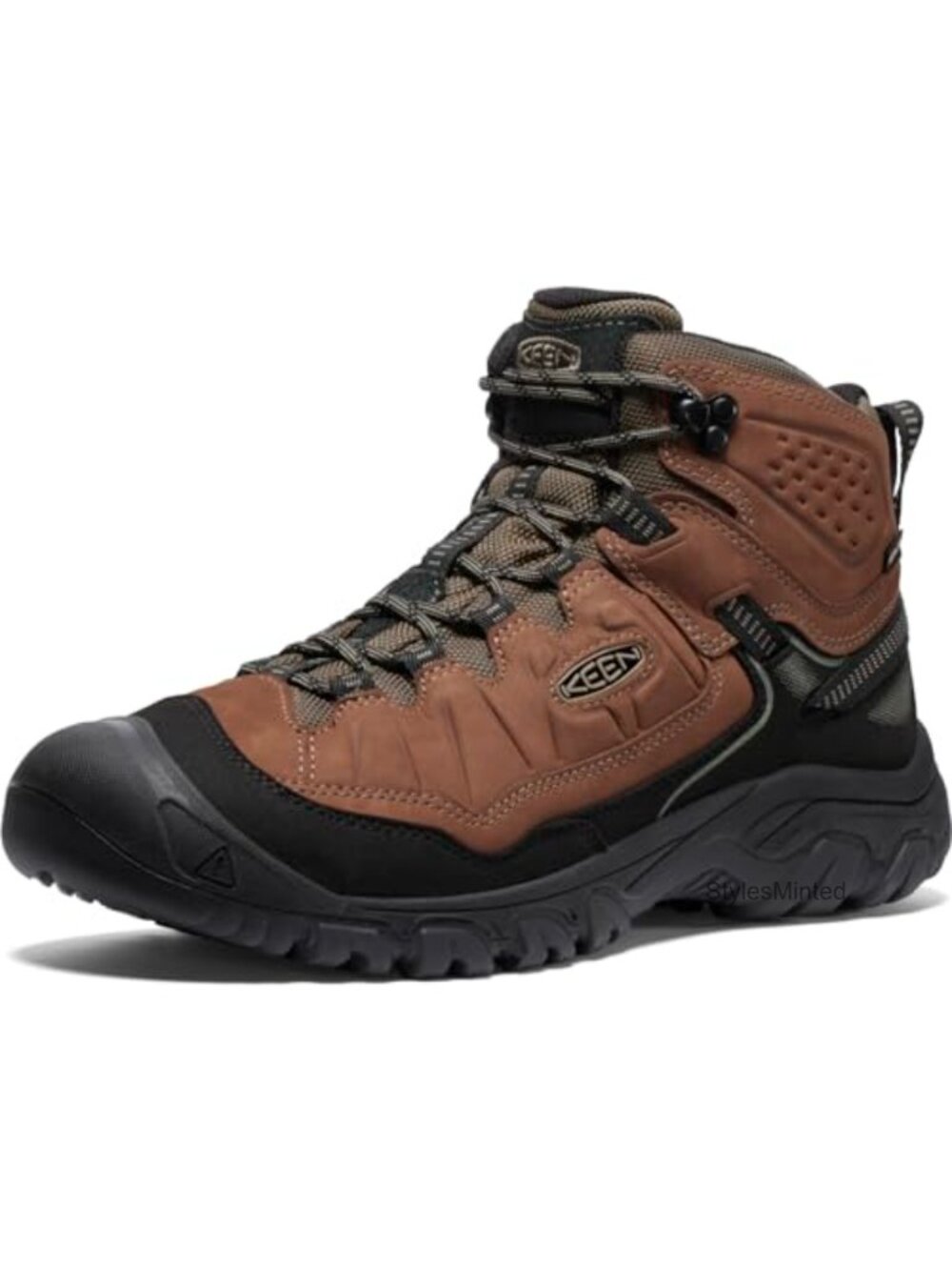 Mid Height Waterproof Hiking Boots Leather Mesh Lining